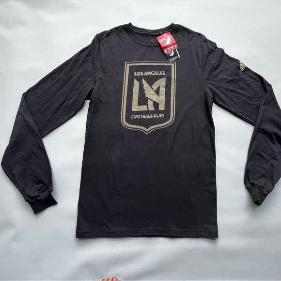 Adidas Black LAFC Long Sleeve Shirt Size Small NWT - Picture 1 of 8